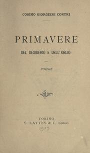 Cover of: Primavere del desiderio e dell'oblio: poesie