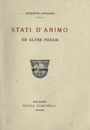 Cover of: Stati d'animo ed altre poesie