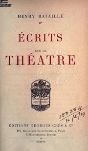 Cover of: Écrits sur le théâtre.