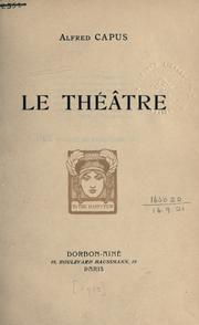 Cover of: théâtre.