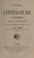 Cover of: Histoire de la littérature dramatique en France depuis ses origines jusqu'au Cid.