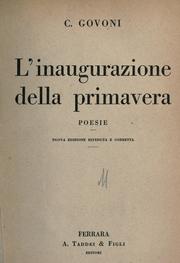 Cover of: inaugurazione della primavera: poesie.