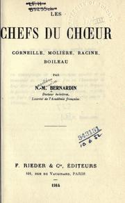 Cover of: chefs du choeur: Corneille, Miliere, Racine, Boileau.