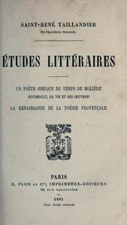 Cover of: Études littéraires by Taillandier, St. Réné