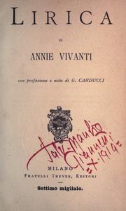 Cover of: Lirica, di Annie Vivanti.: Con pref. e nota di G. Garducci.