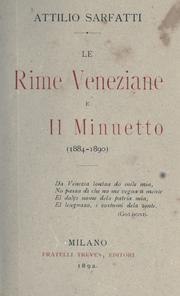 Le rime veneziane e Il minuetto, 1884-1890 by Attilio Sarfatti