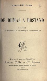 Cover of: De Dumas à Rostand by Augustin Filon