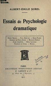 Cover of: Essais de psychologie dramatique. by Albert Émile Edouard Sorel