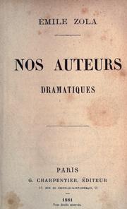 Nos auteurs dramatiques by Émile Zola