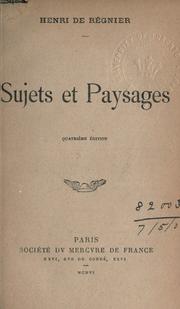 Cover of: Sujets et paysages. by Henri de Régnier