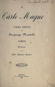 Cover of: Il Carlo Magno: poema inedito