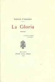 Cover of: La gloria by Gabriele D'Annunzio