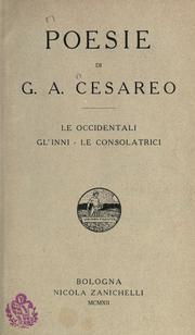 Cover of: Poesie by Giovanni Alfredo Cesareo