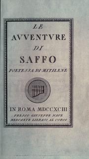 Cover of: Le avventure di Saffo, poetessa di Mitilene.