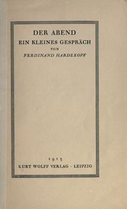 Cover of: Der Abend: ein kleines Gespräch.