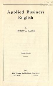 Cover of: Applied business English by Hubert A. Hagar