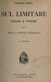 Cover of: Sul limitare: prose e poesie scelte per la scuola italiana.