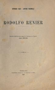 Cover of: Rodolfo Renier [di] Vittorio Cian [e] Arturo Farinelli. by Vittorio Cian