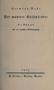 Cover of: Der muntere Seifensieder by Hermann Bahr