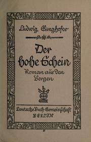 Cover of: Der hohe Schein by Ludwig Ganghofer
