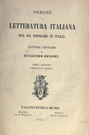 Cover of: Perchè la letteratura italiana non sia popolare in Italia: Lettere critiche