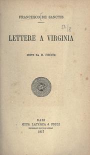 Cover of: Lettere a Virginia by Francesco De Sanctis