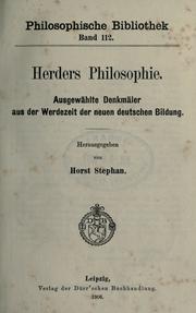 Cover of: Herders Philosophie