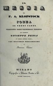 Cover of: Il messia, di F.A. Klopstock by Friedrich Gottlieb Klopstock