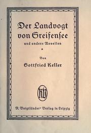 Cover of: Der Landvogt von Greifensee und andere Novellen.: [Mit einer Einleitung von Adolf Bartels.]