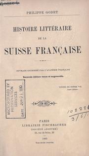 Cover of: Histoire littéraire de la Suisse française.