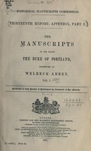 Cover of: manuscripts of His Grace the Duke of Portland: preserved at Welbeck abbey ...