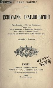Cover of: Écrivains d'aujourd'hui. by René Doumic