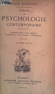 Cover of: Essais de psychologie contemporaine. by Paul Bourget