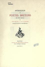 Cover of: Anthologie des poetes bretons du 17e siecle by 
