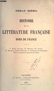 Cover of: Histoire de la littérature française hors de France.