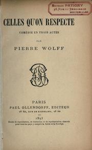 Cover of: Celles qu'on respecte by Wolff, Pierre