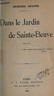 Cover of: Dans le jardin de Sainte-Beuve, essais.