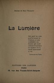 Cover of: La lumière by Jérôme Tharaud