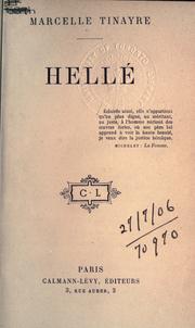 Cover of: Hellé. by Marcelle Tinayre, Marcelle Tinayre