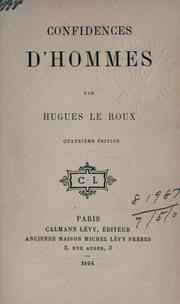 Cover of: Confidences d'hommes.