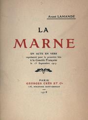 Cover of: La Marne: un acte en vers.