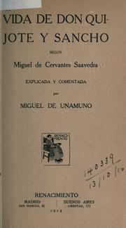 Cover of: Vida de Don Quijote y Sancho según Miguel de Cervantes Saavedra.
