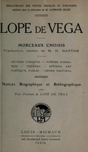 Cover of: Morceaux choisis: traduction inédite de H. Barthe: oeuvres lyriques, poèmes narratifs, théatre, epitres, art poétique, fables, genre pastoral.  Notices biographique et bibliographique.