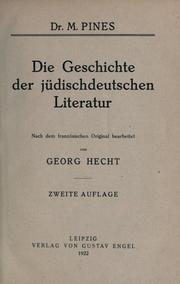 Cover of: Die Geschichte der jüdischdeutschen Literatur