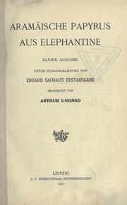 Cover of: Aramäische Papyrus aus Elephantine