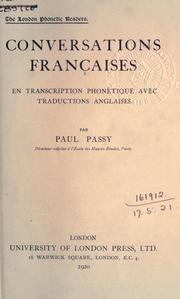 Cover of: Conversations françaises, en transcription phonétique avec traductions anglaises.
