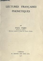 Cover of: Lectures françaises phonetiques.