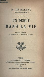 Cover of: Un début dans la vie. by Honoré de Balzac