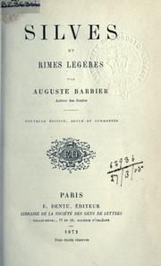 Cover of: Silves et rimes légeres. by Auguste Barbier