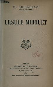 Cover of: Ursule Mirouet. by Honoré de Balzac